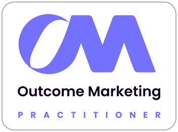 Outcome Marketing Practitioner Badge — light variant