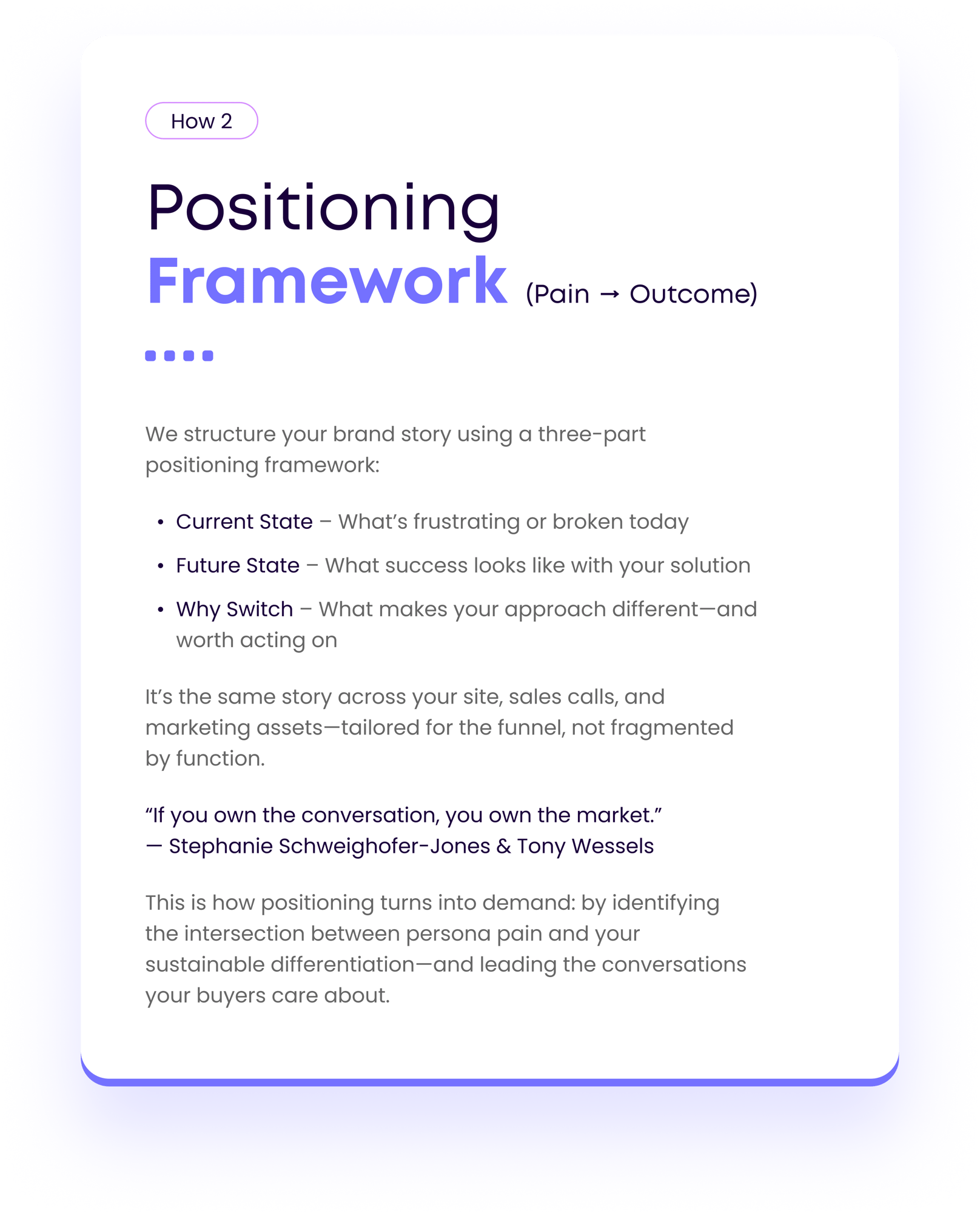 outcome Marketing - Positioning Framework